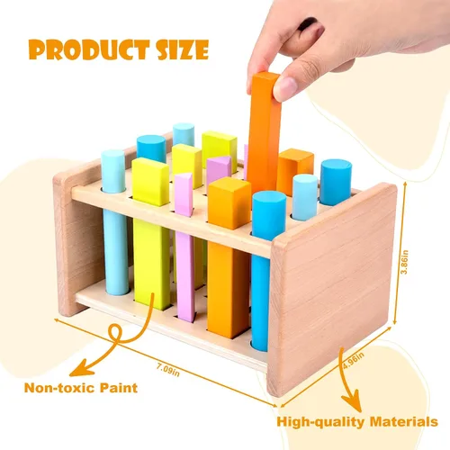 Miniatura 5 de Juguetes Montessori a juego de formas – Juguetes de clasificación de formas de madera para niños de 1 a 3 años – Juguete educativo para preescolares
