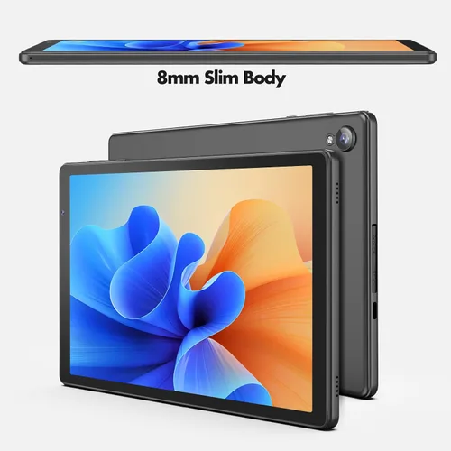 Miniatura 4 de PRITOM Tabletas de 10 pulgadas, TAB10 Android 14 Tablet, Quad-Core, WiFi, 32 GB, 6000mAh, pantalla HD IPS, cámara dual, Bluetooth (gris)
