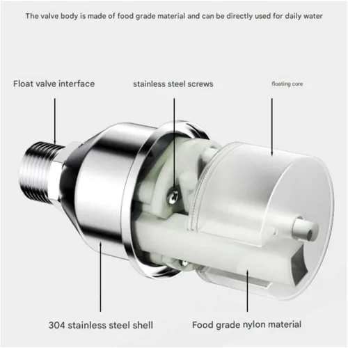 Miniatura 5 de Water Level Controller Stainless Steel Float Ball Valve for Water Tanks and Towers Valve with G1/2 Inch Inlet(DN15 Wide Clip)