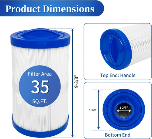 Miniatura 3 de Paquete de 1 cartucho de filtro de bañera de hidromasaje PWW35L de repuesto para Pleatco PWW35L, Unicel 4CH-935, Waterway 817-4035, Master Spas
