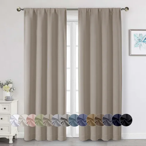 Miniatura 243 de Cortinas opacas para dormitorio, sala de estar, juego de 2 paneles de 54 pulgadas de largo, cortinas de oscurecimiento de habitación con aislamiento