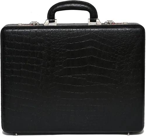 Miniatura 10 de DA LV - Maletín de cuero de grano completo para hombre, bolsa para laptop de negocios, bolsa de cuero hecha a mano importada, adjunta, regalos