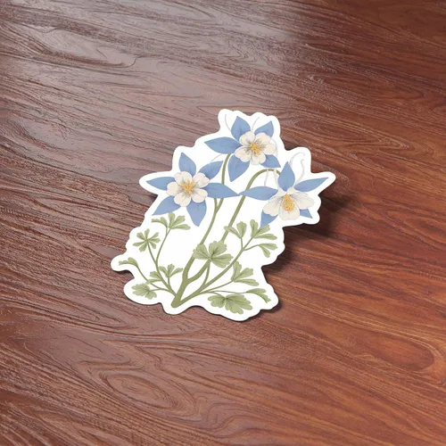Miniatura 4 de Colorado Blue Columbine - Pegatina de flores para botella de agua Hydroflask para madres de plantas o amantes de la naturaleza
