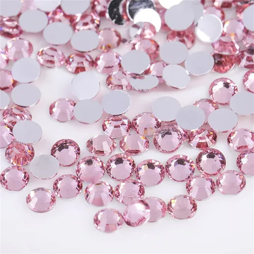 Miniatura 50 de 3000 unidades de diamantes de imitación termoadhesivos SS6 de 2mm con parte posterior plana, gemas de cristal de vidrio transparente redondas