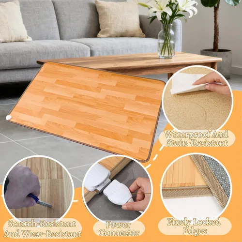 Miniatura 4 de Heated Floor Mat Under Desk, Waterproof Heated Floor Mat with Adjustable Temperature 12 Hour Timer, Heated Rug Indoor, Large Heated Area Rug for