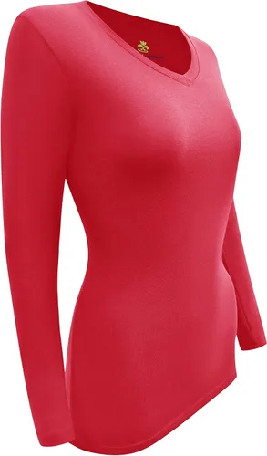 Miniatura 5 de Natural Uniforms Camiseta de manga larga con cuello en V para mujer