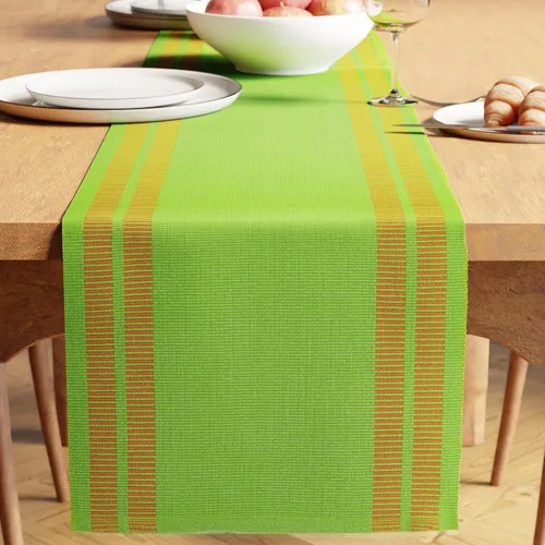 Miniatura 12 de Encasa XO Camino de mesa de comedor de 13 x 72 pulgadas Algodón acanalado fino teñido con hilo Azul escalera Lavable a máquina Escalera Azul