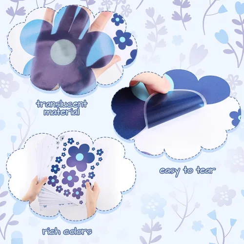 Miniatura 3 de TaoBary 288 piezas de calcomanías de pared Y2k con bonitas flores, coloridas calcomanías florales de pared de vinilo para despegar y pegar