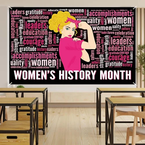 Miniatura 5 de Decoración del mes de la historia de las mujeres, telón de fondo del mes de la historia de las mujeres, póster decorativo para fiesta, fotografía