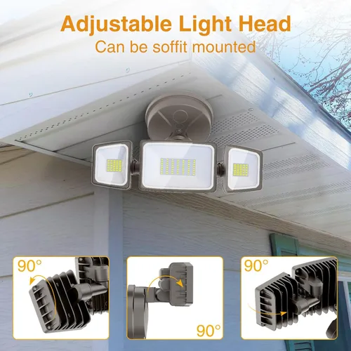 Miniatura 7 de Onforu Paquete de 2 luces de inundación de 75 W para exteriores, focos LED de 7000 lm controlados por interruptor, accesorio de iluminación exterior