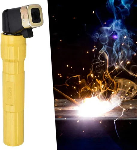Miniatura 3 de Abrazadera de electrodo de soldadura de varilla de arco, tenedor del electrodo del soldador 400Amp (amarillo)