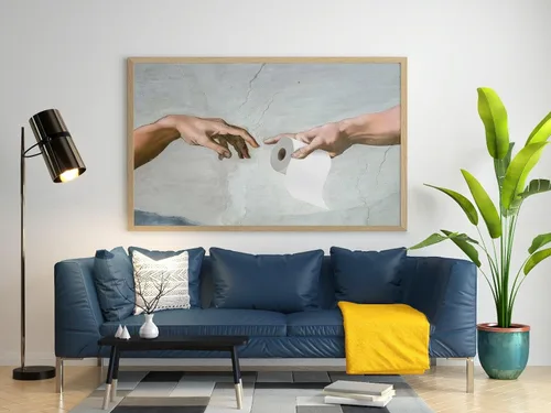 Miniatura 2 de Arte de pared divertido de baño con películas - Los carteles de pase de inodoro y entrega de pañuelos para decoración de pared de baño en Navidad