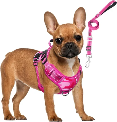 Miniatura 19 de Juego de arnés táctico para perros y correa para perros grandes, chaleco de perro de servicio resistente sin tirones y 10 parches con cinturón