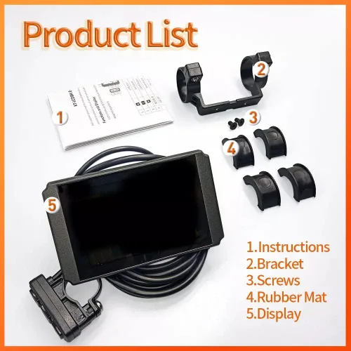 Miniatura 4 de Bicicleta eléctrica 24/36/48V inteligente KT-LCD8H pantalla colorida con enchufe USB E-Bike LCD Panel de control impermeable Accesorios de enchufe