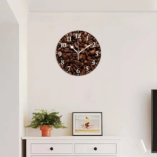 Miniatura 4 de Relojes de pared silenciosos sin tictac con movimiento de cuarzo, reloj analógico a pilas decorativo para el hogar, póster de fondo de textura de H16