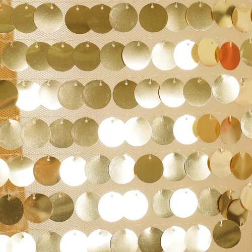 Miniatura 7 de Efavormart - Telón de fondo de lentejuelas doradas de 20 x 10 pies, lentejuelas grandes de 0.709 in en malla, fondo metálico brillante de fotografía
