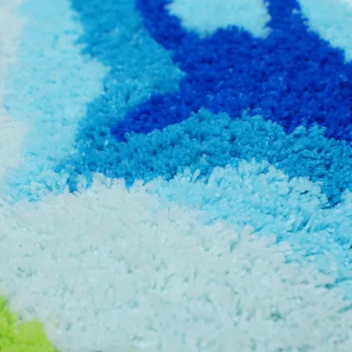 Miniatura 2 de Alfombrilla Abreeze con 4 rosas, alfombrillas con diseño de flores azul, hecha a mano, antideslizante (no se desliza), alfombrilla moderna, de puede