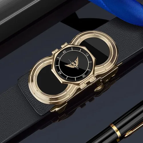 Miniatura 5 de VANNANBA Cinturones de cuero genuino para hombres, vestido de moda diseñador cinturón deslizante para hombres hebilla automática, con caja de regalo
