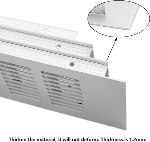 Miniatura 5 de 2 PCS Rejilla de Ventilación, TTZEZE Rejilla de Ventilación de Aleación de Aluminio Resistente Rectangular de Metal con Listones Cubierta