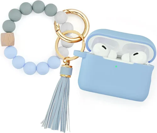 Miniatura 11 de Filoto - Estuche para AirPods Pro de 2ª generación 2022, funda protectora de silicona bonita con llavero de pulsera y accesorios para Apple AirPods