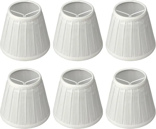 Miniatura 12 de Ruiever Paquete de 6 pantallas pequeñas con clip para bombilla, pantalla de lámpara de tela, parte inferior 5.9'' x parte superior 3.54'' x altura