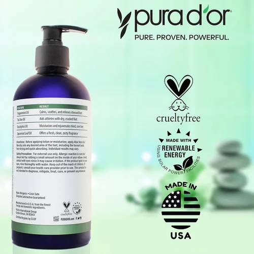 Miniatura 5 de PURA D'OR FootFocus Gel orgánico de aloe vera de 16 onzas para reparación grave del talón agrietado productos para el cuidado de los pies - Alivia