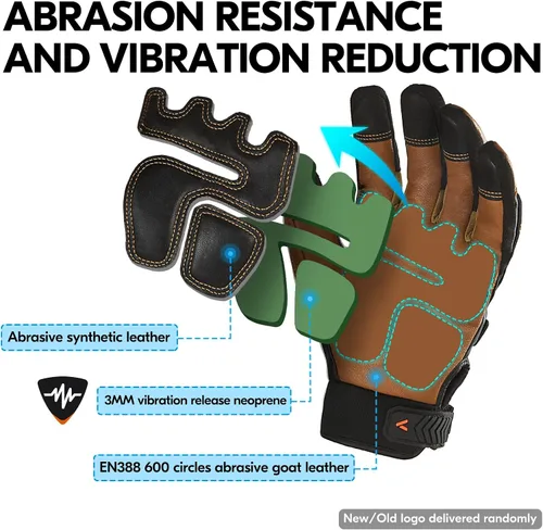 Miniatura 5 de Vgo... -4 ℉ o superior Guantes mecánicos resistentes al agua para invierno de alta destreza, antivibración, antiabrasión, pantalla táctil