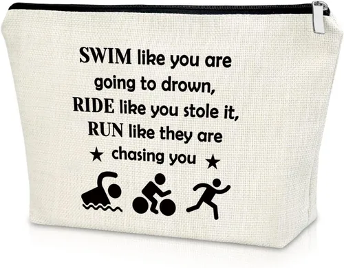 Miniatura 8 de Sazuwu Regalos de triatlón para mujeres, bolsa de maquillaje de regalo para amantes del triatlón, RUNNING(bu), Minimalista