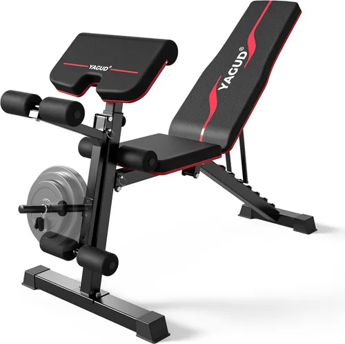 Miniatura 7 de Prensa de banco de pesas, bancos de entrenamiento ajustables para ejercicio con mancuernas en el gimnasio en casa, banco de inclinación estable