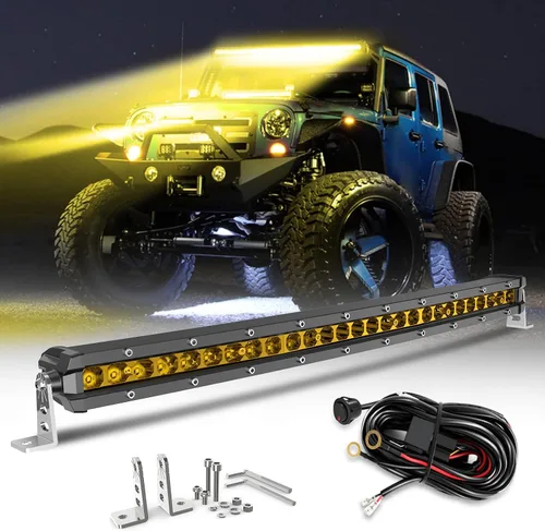 Miniatura 11 de CO LIGHT - Barra de luz LED curvada de 20 pulgadas de una fila Lente de proyector 6D Combo de haz puntual y amplio Luz de conducción delgada