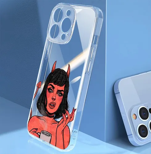Miniatura 4 de Funda compatible con iPhone 13 Pro Max, funda de TPU suave para iPhone 13 Pro Max para niñas y mujeres, transparente, protección de cuerpo completo