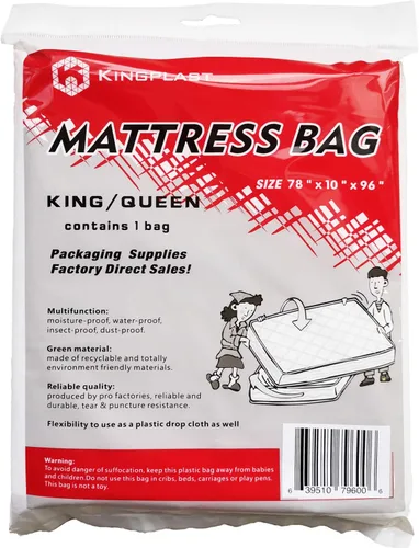 Miniatura 9 de K KINGPLAST - Bolsas de colchón para mudanza y almacenamiento, funda protectora de colchón (paquete de 2, 1.5 mil, individual/matrimonial)