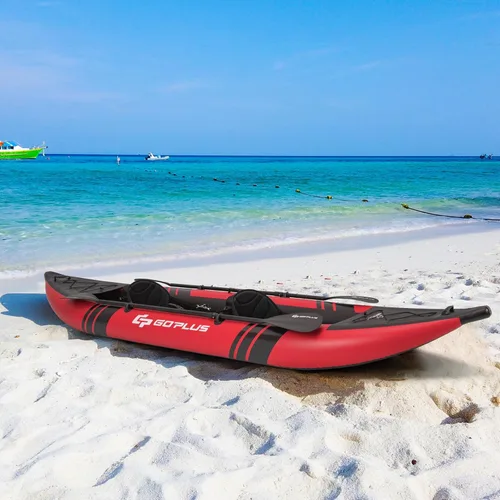 Miniatura 9 de Goplus Kayak inflable, juego de kayak para 2 personas para adultos con capacidad de peso de 507 libras, 2 remos de aluminio, asiento acolchado
