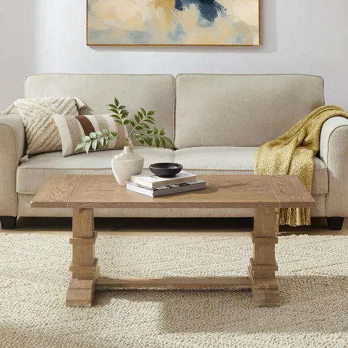 Miniatura 6 de Crosley Furniture Joanna - Mesa de centro moderna de granja, mesas decorativas, muebles de sala de estar, marrón rústico