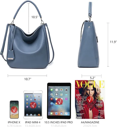 Miniatura 6 de DAVIDJONES - Bolso tipo Hobo de piel sintética suave para mujer, bolso cruzado mediano, bolso de hombro con asa superior, Bolso Hobo clásico simple