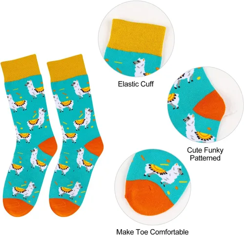 Miniatura 5 de Benefeet Sox Calcetines de algodón con estampado de girasoles para mujer, divertidos y bonitos calcetines de algodón con estampado floral