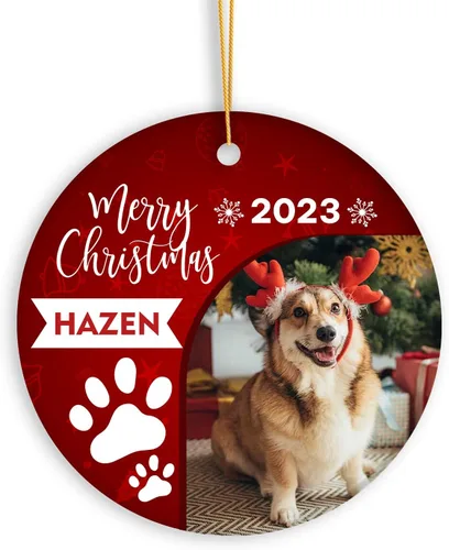 Miniatura 17 de Adorno personalizado de aniversario de boda, foto personalizada con nombre y fecha, adorno de aniversario de boda Navidad 2023, regalos de Navidad