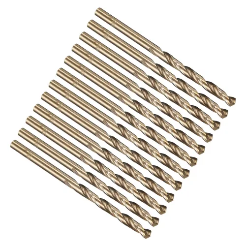 Miniatura 218 de PATIKIL Broca Jobber de 0.039 in, vástago recto M35 cobalto 5% acero de alta velocidad 135° acabado dorado para metal duro de acero inoxidable - 2