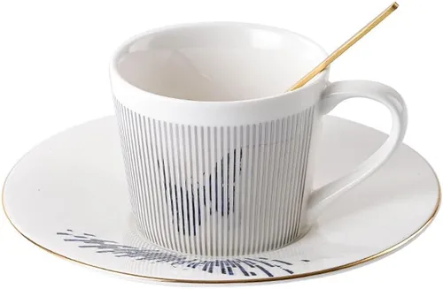 Miniatura 8 de Tazas y platillos de espejo, taza de café con reflejo de espejo, taza de café de cerámica con juego de platillo, tazas de té y platillos
