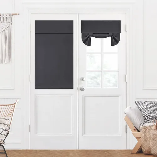 Miniatura 30 de Cortina térmica para puerta con bolsillo para barra, opacas, tratamiento de ventanas con ojales y ojales Deconovo 1 panel