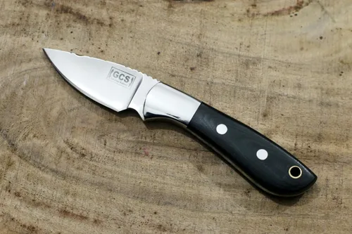 Miniatura 5 de GCS - Cuchillo táctico de acero hecho a mano D2, cuchillo de caza, cuchillo de campamento con funda de cuero, hoja de espiga completa diseñada