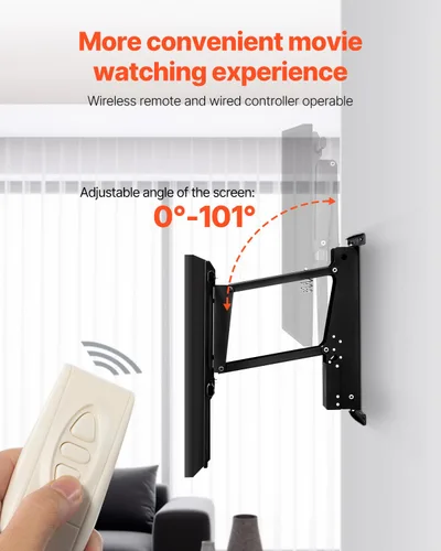 Miniatura 5 de VEVOR Soporte de pared motorizado para TV, soporte de TV para TV de 32 a 65 pulgadas, soporte de TV de techo ajustable eléctrico, soporte de TV
