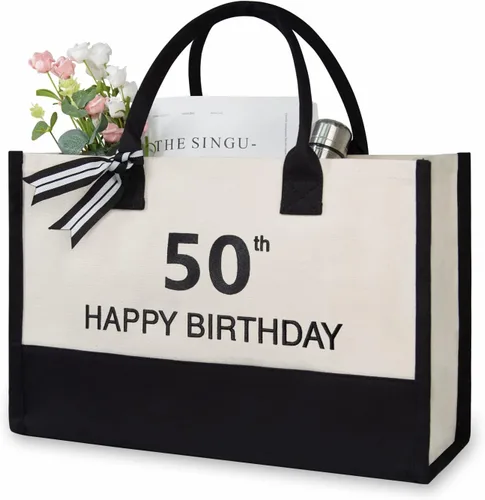 Miniatura 99 de TOPDesign - Bolso de playa de lona con inicial personalizada, bolsa de regalo con monograma, para mujer