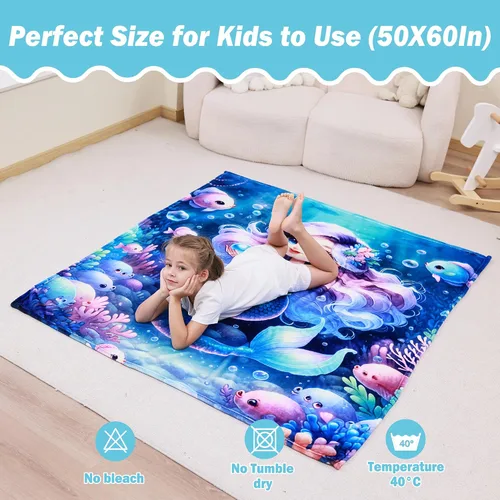 Miniatura 5 de Softan Manta para niños y niñas, cálida y suave manta de forro polar para sofá cama, acogedora manta de franela de felpa mullida para niños