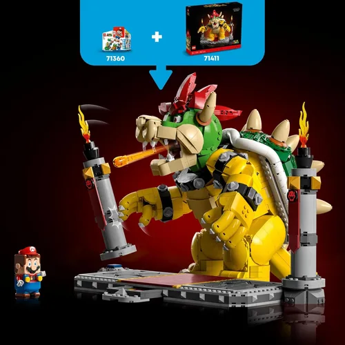 Miniatura 5 de LEGO Super Mario The Mighty Bowser, kit de construcción y exhibición en 3D, figura de personaje coleccionable y posable con plataforma de batalla