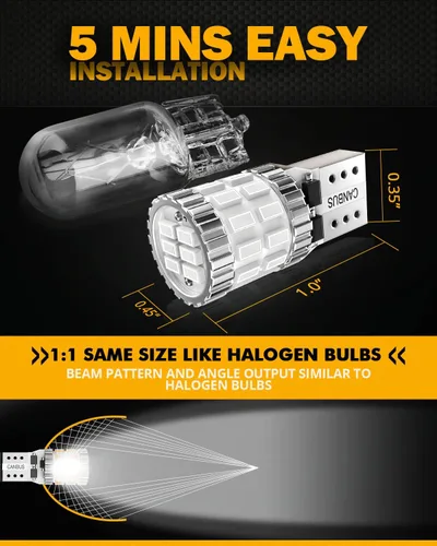 Miniatura 3 de Auxbeam Bombillas LED 194 mejoradas azules, 400% más brillantes, extremadamente brillantes, sin errores Canbus, bombillas LED 168 2825 T10 W5W