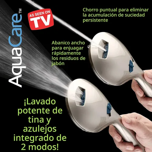 Miniatura 7 de Hotel Spa AquaCare Cabezal de regadera de mano de alta presión de 8 modos, boquillas antiobstrucción, lavado a máquina integrado para limpiar Níquel