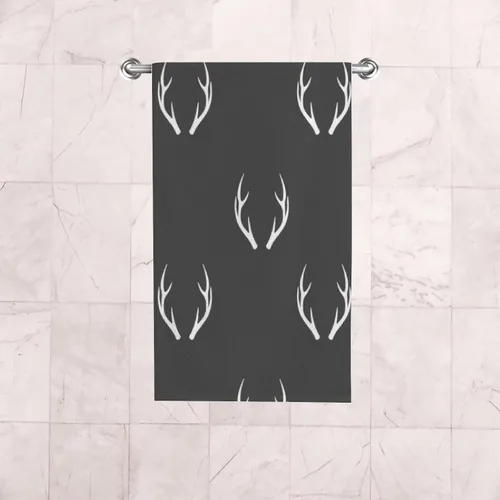 Miniatura 6 de Juego de 2 toallas de baño de mano para baño, color gris oscuro, cuernos de ciervo, toalla absorbente de agua, poliéster suave para cocina