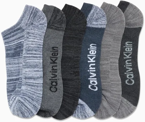 Miniatura 159 de Calvin Klein Calcetines para hombre, mezcla de algodón, acolchados, sin talla, forro de calcetines atléticos (6 unidades)