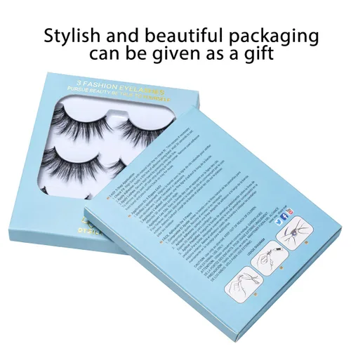 Miniatura 5 de DYSILK Wispy Mink Lashes 3 pares – Pestañas postizas esponjosas de ojo de gato, pestañas de imitación de visón, pestañas postizas naturales ligeras